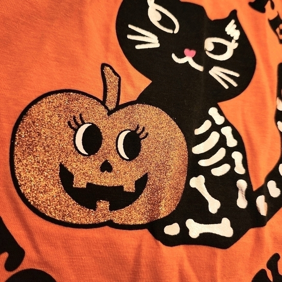 NWT Way To Celebrate Halloween Orange Long Sleeve "TOO CUTE TO SPOOK" Girls 4/5 - Picture 6 of 11